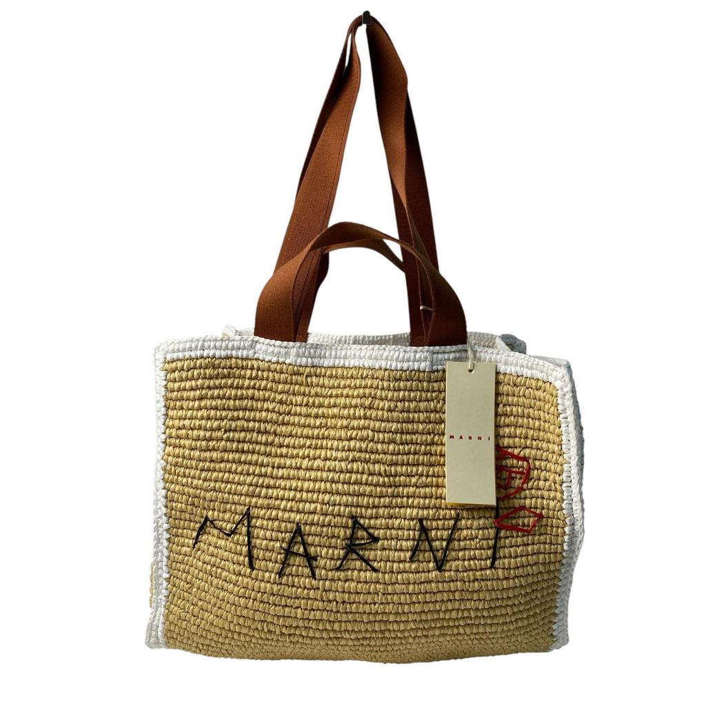 Used MARNIShoulder Bag beige/Brown Raffia Women