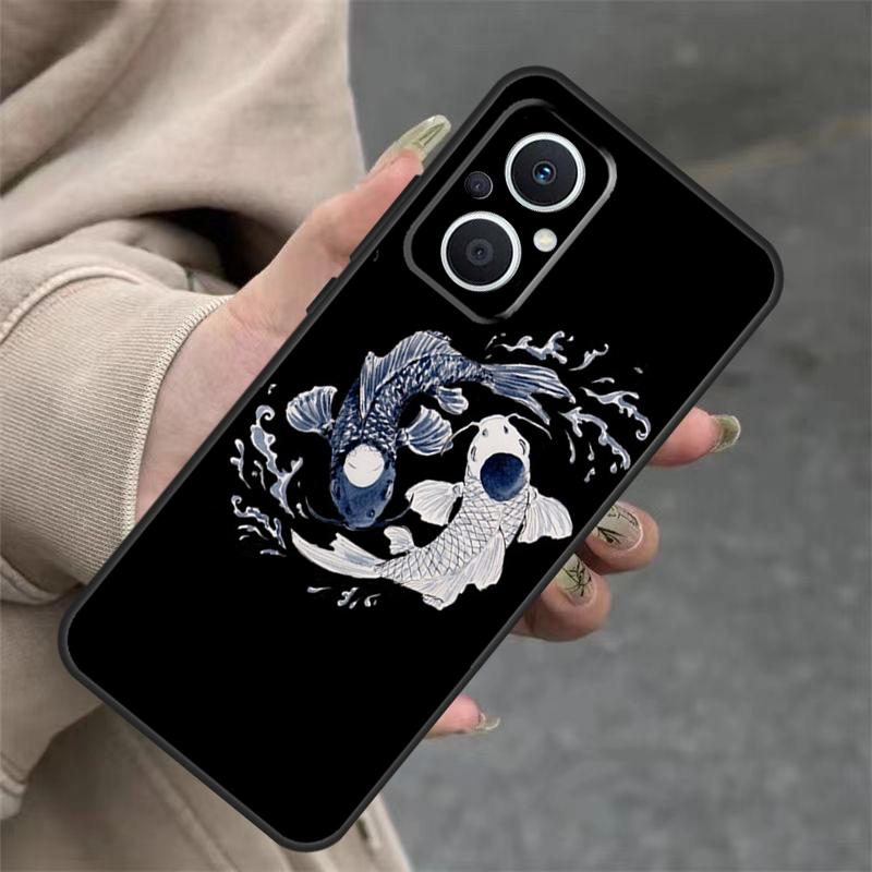 Чехол с изображением рыбы кои Инь-Ян для OPPO Reno 14 10 11 12 13 Pro 11F 12F 13F 14F 7 8 Lite OPPO Find X9 X8 X5 Pro