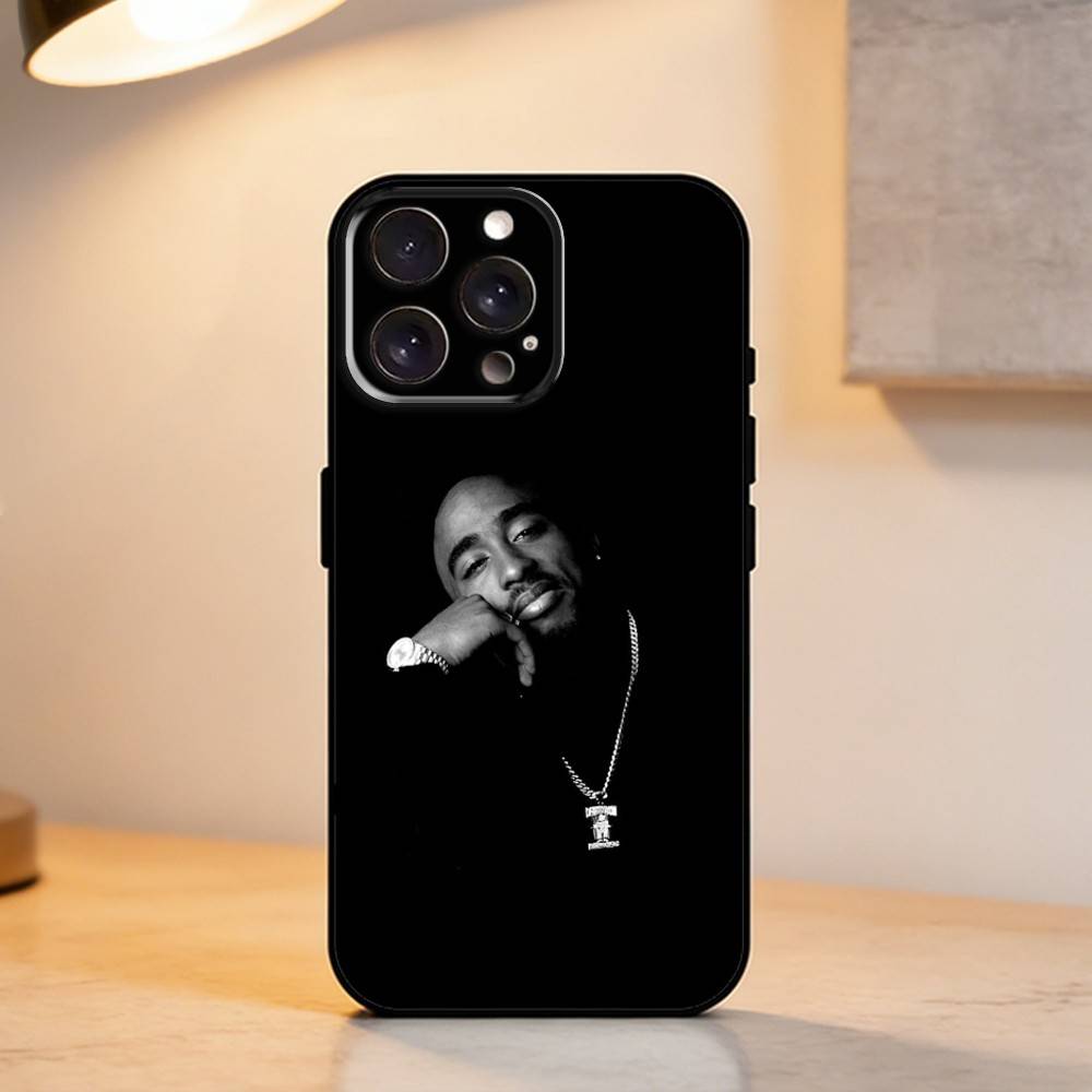 2Pac T-Tupac Shakur Рэп Рэпер Чехол для телефона для iPhone 17,16,15,14,13,12,11 Plus,Pro Max,XS,Мягкий силиконовый Черный чехол