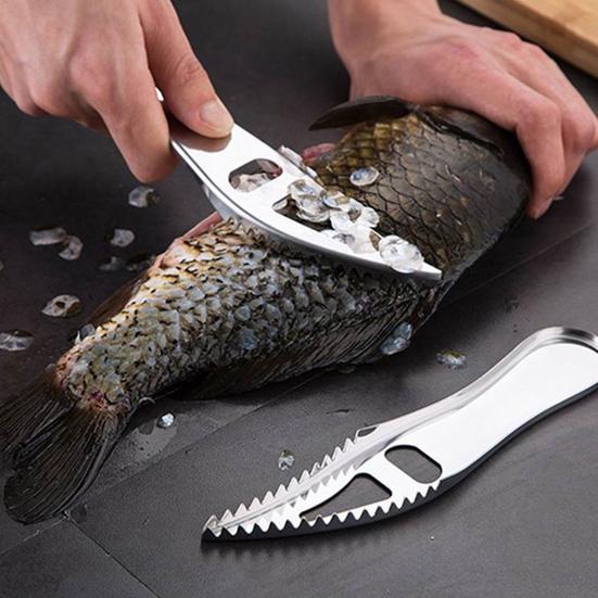 Прочное средство для удаления рыбьей чешуи, двухрядное, пилообразное, серебристого цвета, антикоррозийное