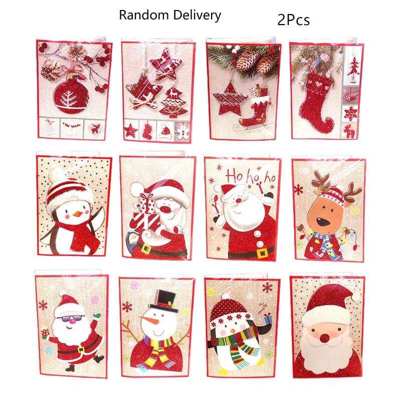 Веселая рождественская поздравительная открытка с музыкой 5 шт./компл. Санта-Клаус, снеговик, лось, открытка для рождественского фестиваля, приглашение на вечеринку, благословение