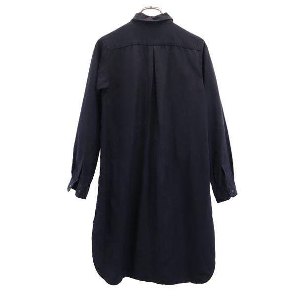 YAECA Silk Long Sleeve Shirt One Piece M Navy System Women Used