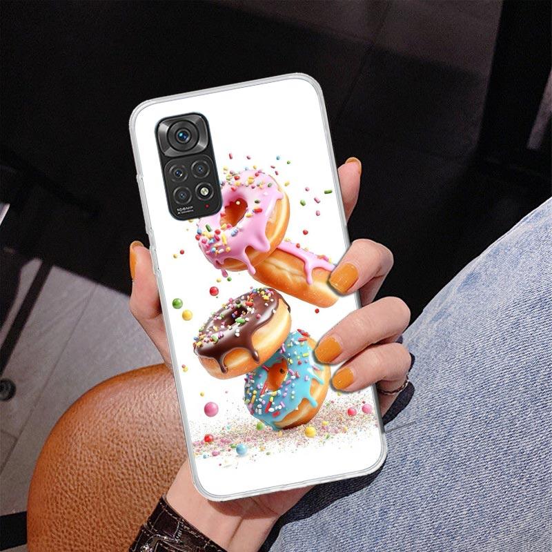 Чехол для телефона Macaron Ice Cream Cake Doughnut для Xiaomi Redmi Note 15 14 13 12S 12 11 Pro Plus 14S 11S 11E 10 10S 11T 5G Personali