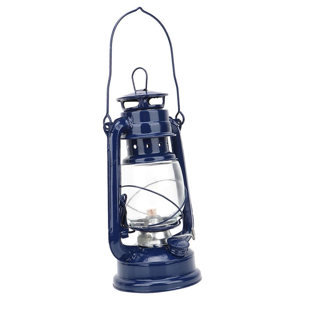 Retro Iron Lantern Windproof Hurricane Lantern Oil Lamps Vintage Kerosene Lamp Party Pub