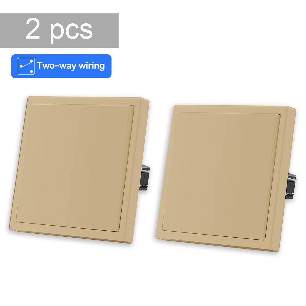 BSEED 1/2Gang Wall Light Switches 2Way Staircase Switches Large Mechanical Buttons Plastic Frame 220V White/Black/Gray 10A