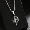 1pc European & American Fashion Halloween Crescent Moon & Star Pendant Necklace, Stainless Steel Bead Chain for Men & Women