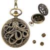 Mini DND Dice Set Polyhedral Metal Dice with Chain Steampunk Gear Octopus Pocket Watch