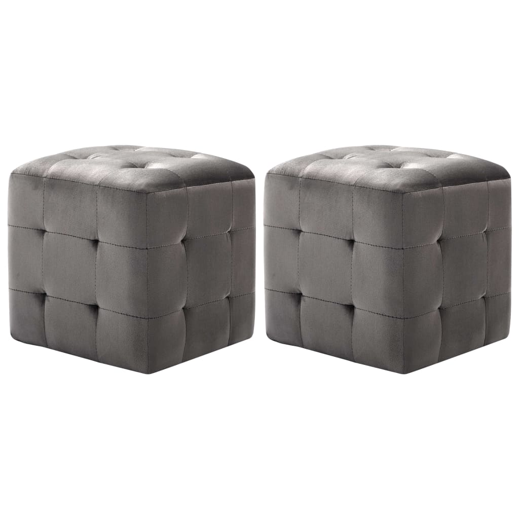 Nightstands 2 pcs Gray 30*30*30 cm Velvet Fabric