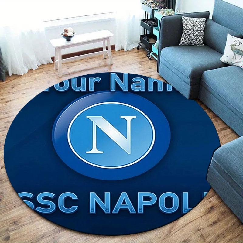 SSC Napoli Custom Name Round Area Rug,Carpet Rug for Living Room Bedroom Sofa Playroom Decor,Non-slip Floor Mat
