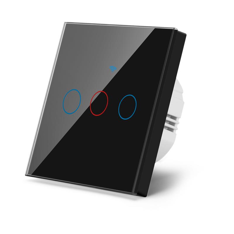 Manufacturer WiFi Controlled Touch Panel Glass Smart Wall Switches with 10A Max Current