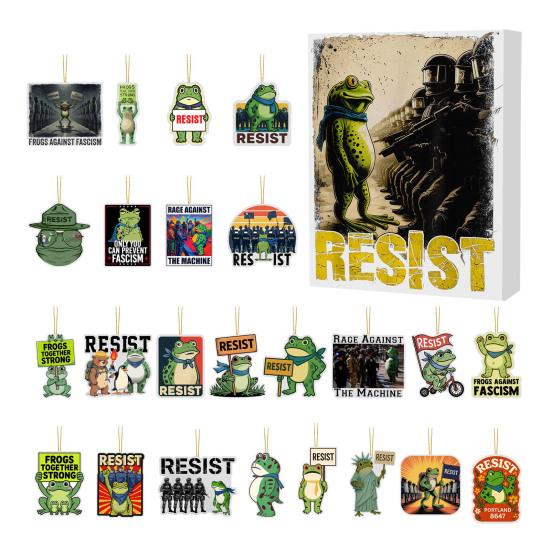 Адвент-календарь Resist Дизайн лягушки 24-дневный обратный отсчет Праздничный календарь для семейных мероприятий Усилитель праздничной атмосферы