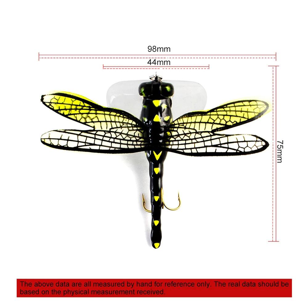1PC Fishing Bait Lure Hook Weight Dragonfly Floating Fly Fishing Lure 6g 75mm Artificial Bait for Trolling Hard Lure Hook Lure