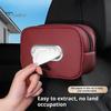 Car Tissue Holder Storage Box Zipper Closure Solid Color Easy To Clean Hanging Paper Towel Storage Box Car Interior Decor