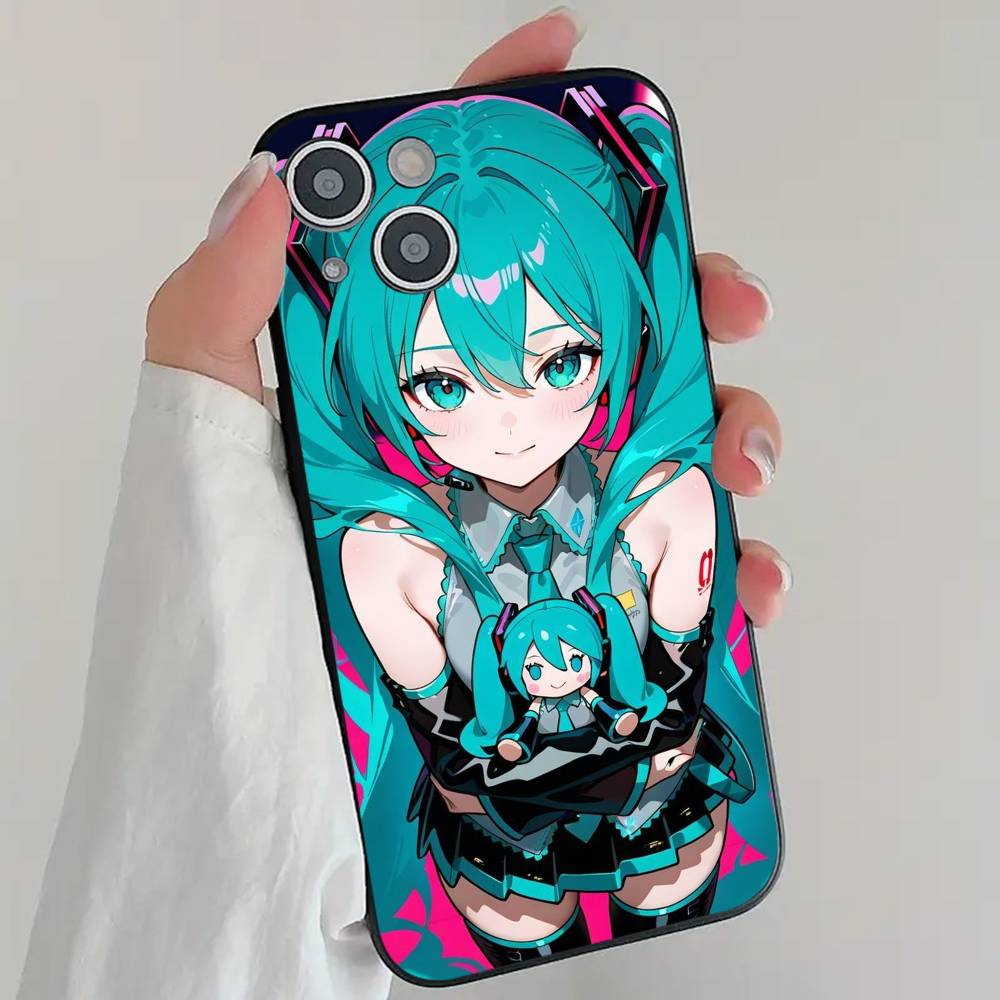Virtual Singer H-Hatsune M-Miku Phone Case Cool Black Silicone Soft For IPhone 16 15 14 13 12 11 X XR Plus Pro Max Plus