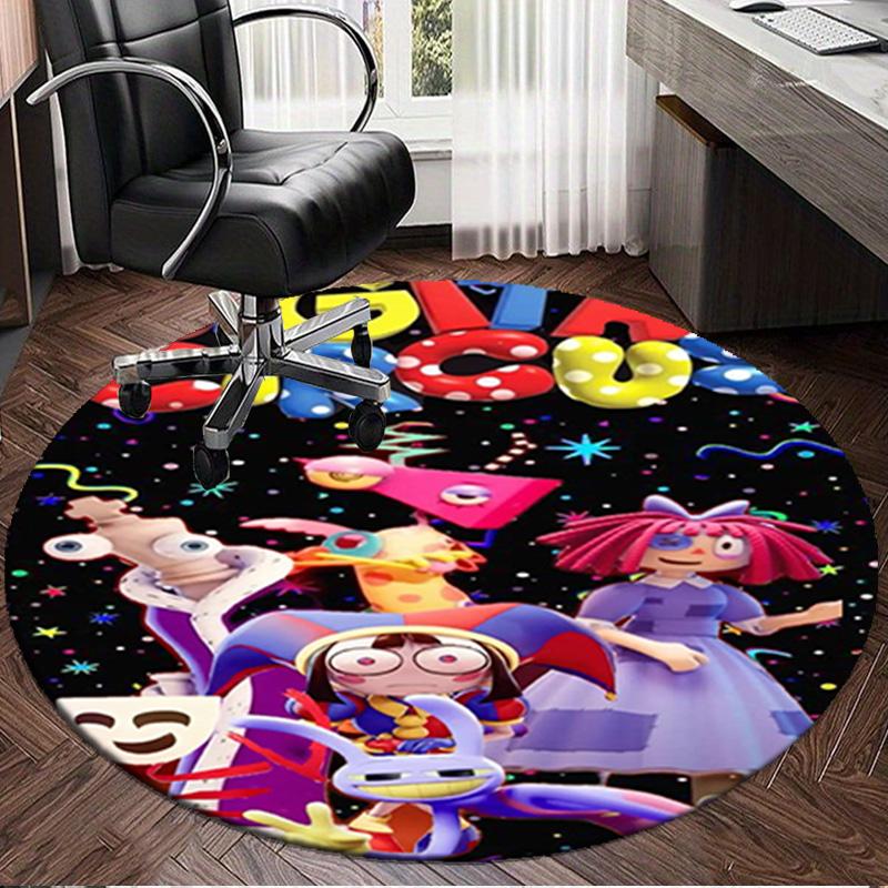 1PC Digital Circus Adventure Round Rug, Non-slip Chair Mat, Home Decor, Circle Carpet Perfect for Office, Bedroom, Living Room,Christmas gift