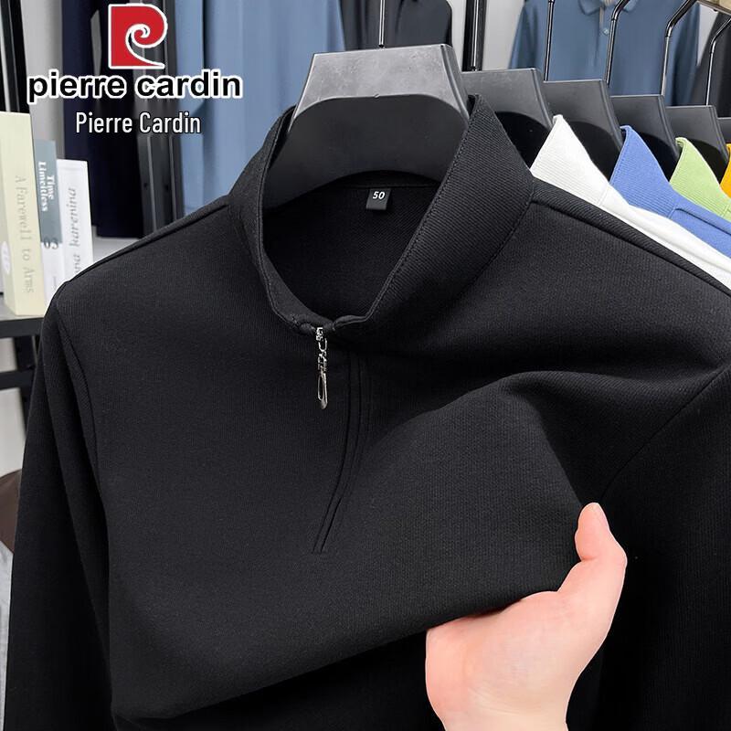 Pierre Cardin Мужская футболка с длинным рукавом и молнией на пол-воротнике