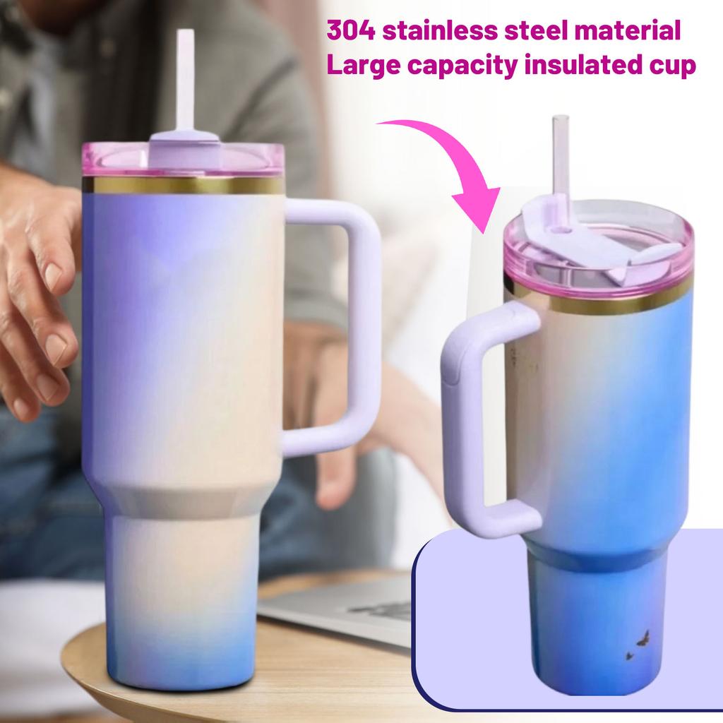 40oz Standard Packaging Portable 304 Stainless Steel Large Capacity Mug High-value Car Mug