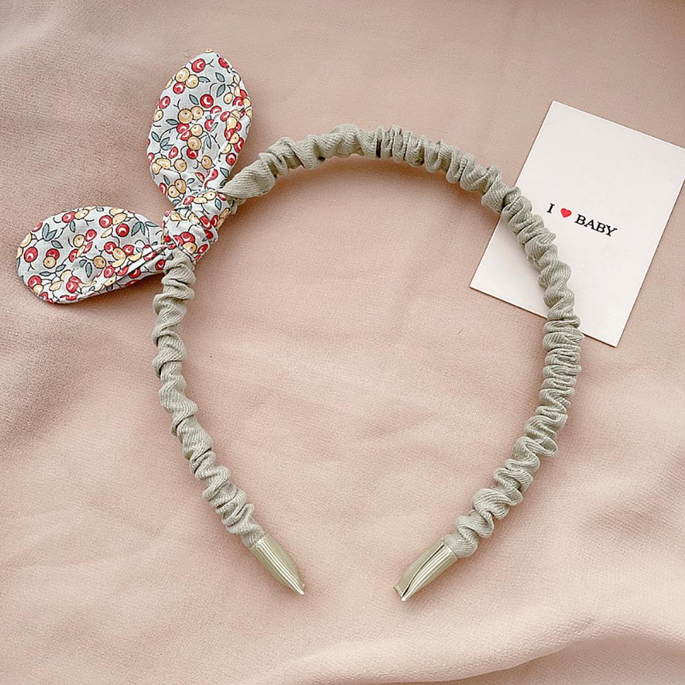 Retro Rabbit Ears Girls Bowknot Headband Hair Accessories Flowers Printed Hairband Hair Hoops