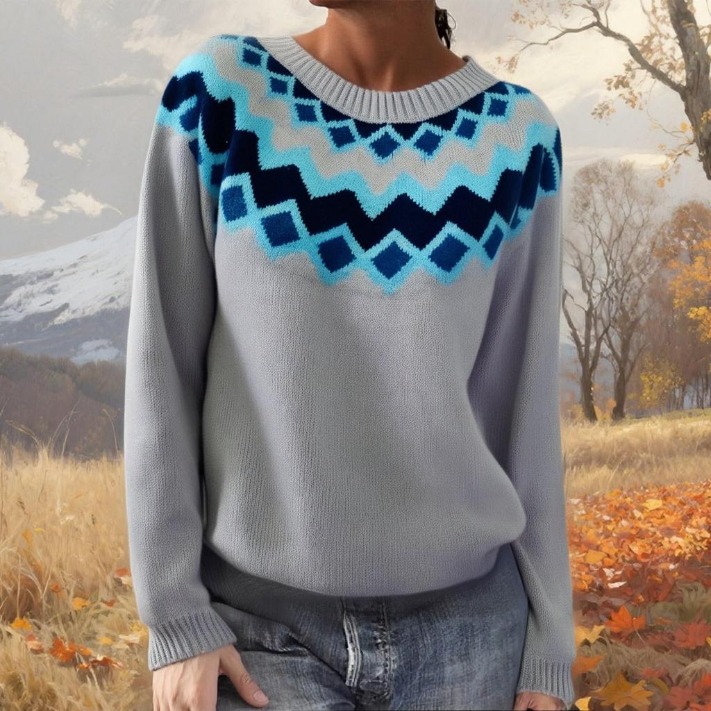 Женский модный свитер, круглый вырез, свободный пуловер, трикотажный свитер с длинными рукавами