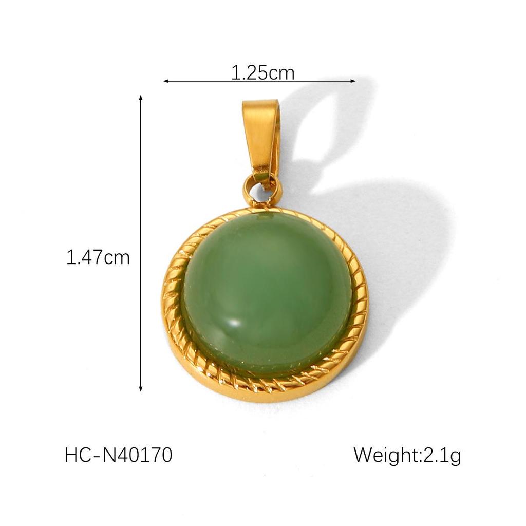 European American Style Light Luxury Natural Stone Titanium Steel Pendant Jewelry Accessories