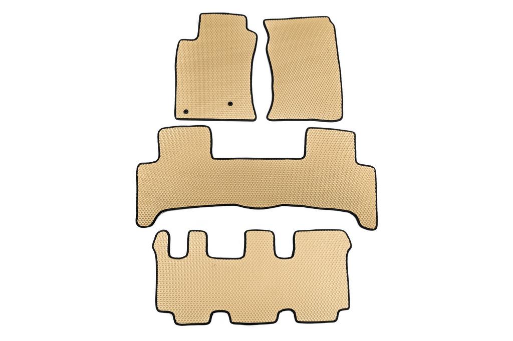 Коврики EVA (3 ряда, Бежевый) для Toyota Land Cruiser Prado 120