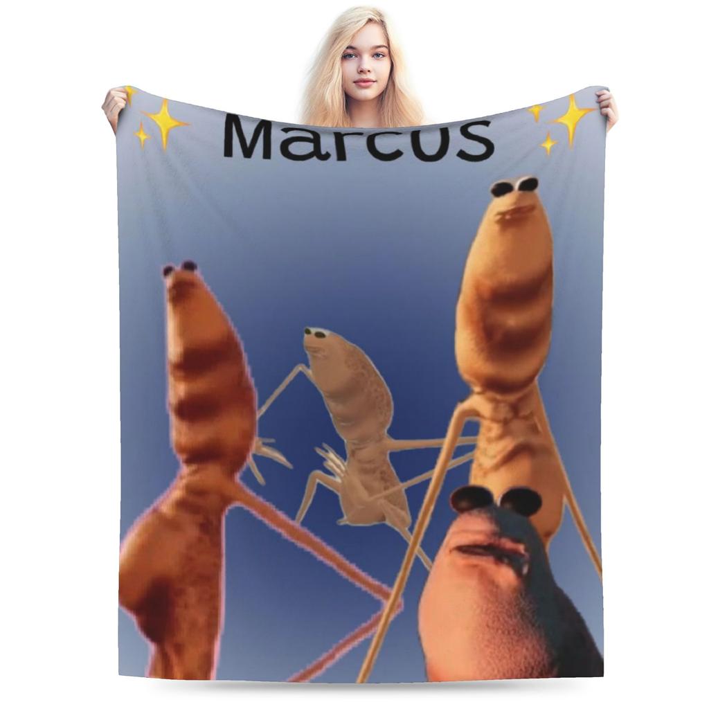 New Arrival Marcus the Worm Robert Help Blankets Soft Fleece Cozy Throw Blankets Machine Washable