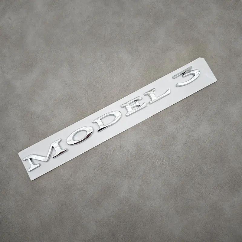 phbvg5 3D ABS Letters Model 3 Logo Chrome Black Red Badge Car Rear Trunk Stickers For Tesla Model 3 Auto Decoration Decals Accessories