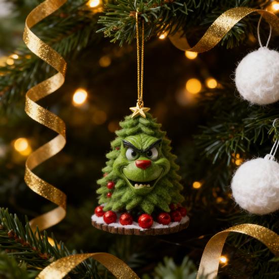 Зеленый Эльф Рождественская Елочная Игрушка 2D Плоский Акриловый Шар для Зеркала Заднего Вида Автомобиля Мультяшный Эльф Рождественская Елка Подвеска для Праздничной Елки Окна Настенный Декор