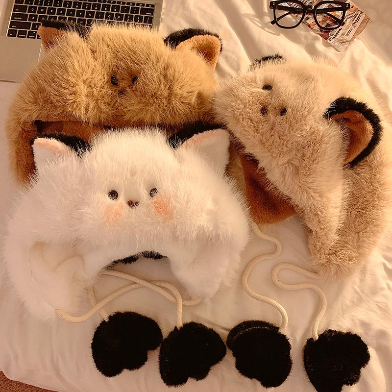 Autumn and Winter Thickened Velvet To Keep Warm and Cold Proof Ear Protecting Lei Feng Hat To Make Your Face Smaller