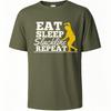 Casual Tee Breathable For Unisex Oneck Tshirt Plus Size Eat Sleep Slackline Repeat Trendy Boys Top Tees Solid Color Tshirt