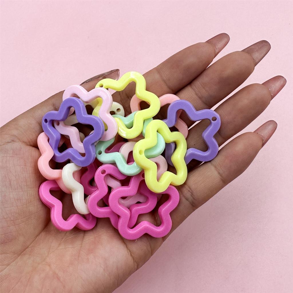 Высококачественная подвеска в виде звезды пентаграммы, 40 шт., подвески цвета конфет для ожерелья, сережек, изготовление украшений своими руками, 30 мм, акрил