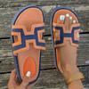 Slippers Women's Summer New Color Blocking One Word Casual Fashion Large Size