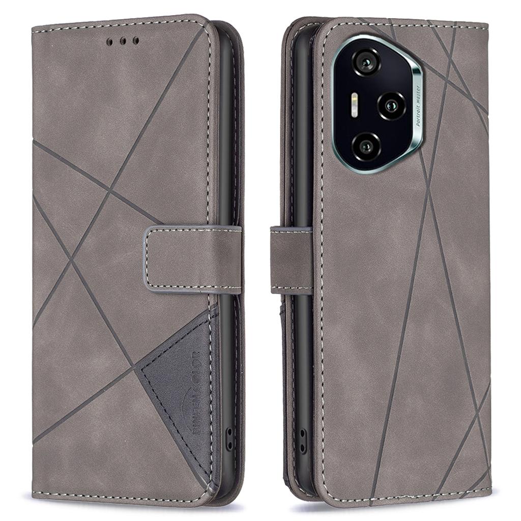 BINFEN COLOR For Honor 300 Pro/300 Ultra Phone Cases Wallet Stand Geometry Imprinted Leather Cover