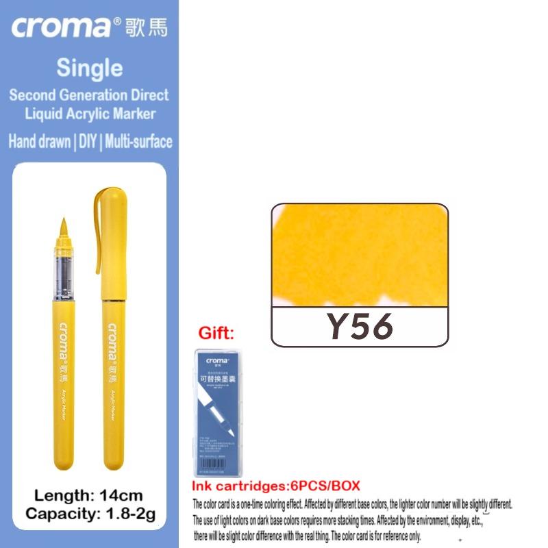 Набор многоразовых акриловых маркеров Croma 160/1 Colors с мягким наконечником, смываемые акварельные кисти, школьные принадлежности