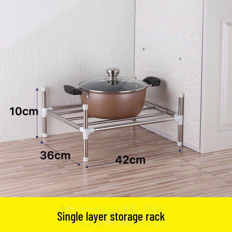 Многоуровневая напольная подставка для кастрюль и раковин из нержавеющей стали — простая установка