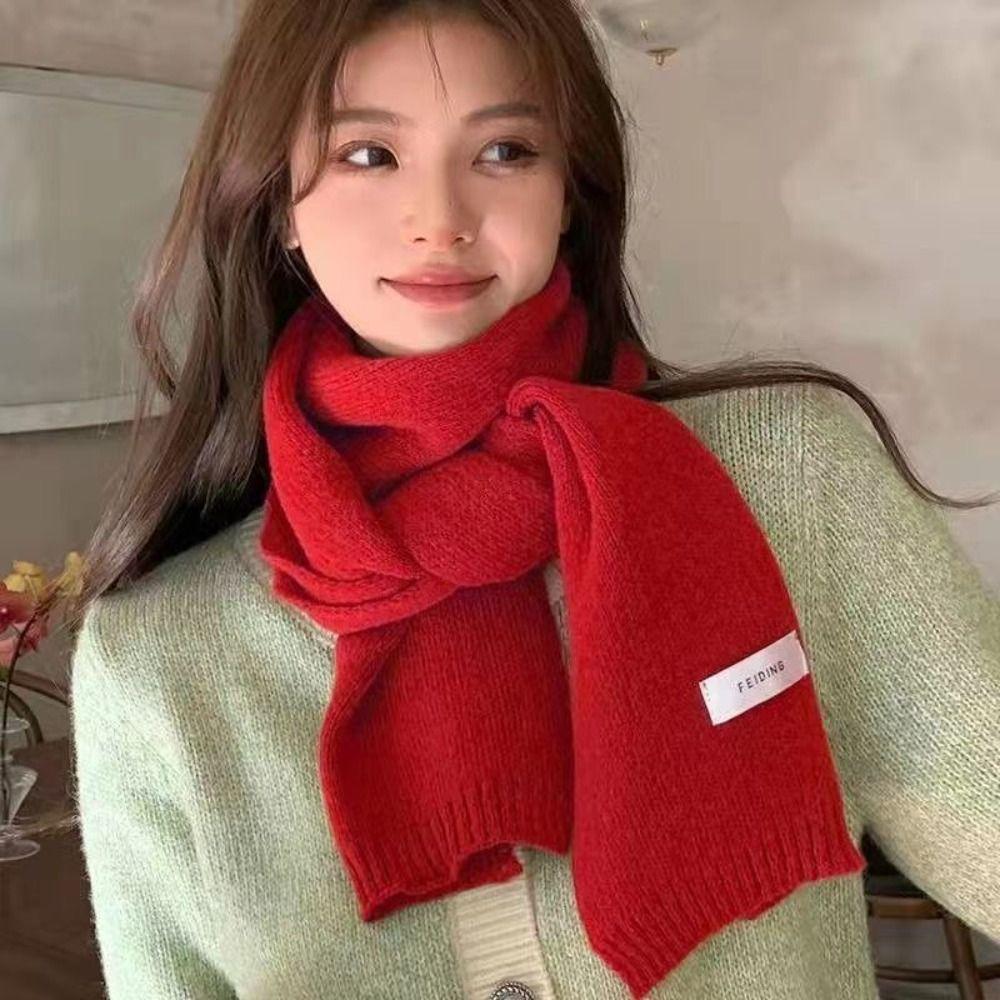 Thickening Thermal Neck Warmer Bib Winter Scarves Knitting Wool Scarf Autumn Winter