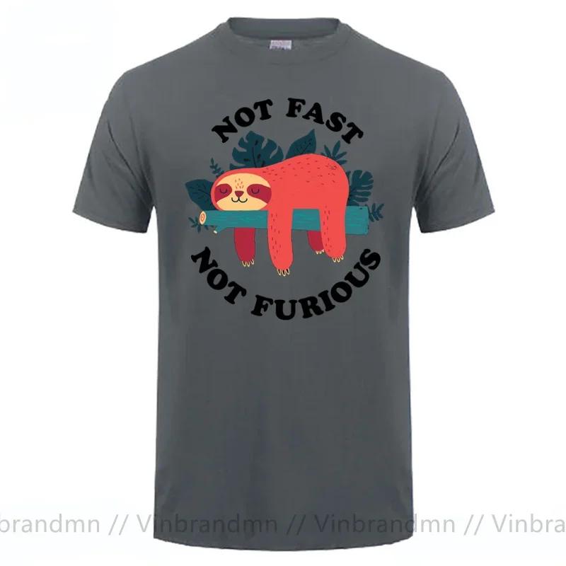 Not Fast Not Furious Cartoon Sloth Print Unisex Tee Shirts Breathable Brand Tops Street Fashion Tshirt Unisexs Casual Summer T Shirts