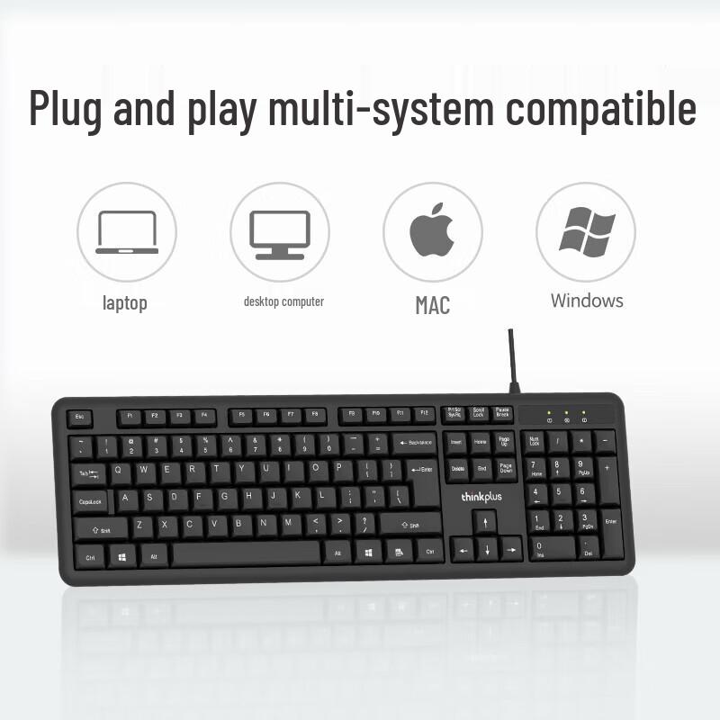 Lenovo Проводной комплект клавиатуры и мыши KM120 Pro