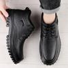 Универсальные мужские ботинки на щиколотку для отдыха, прогулки, нескользящие мужские базовые ботинки, классические мотоциклетные ботинки, натуральная кожа, высокие мужские туфли