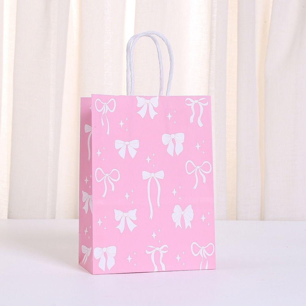 12Pcs Party Supplies Sweet Gift Packing Bag Paper Portable Present Wrap Bag Reusable Thickened Party Favor Bags Celebration