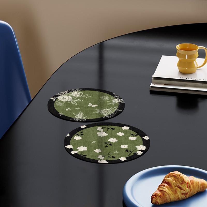Factory Plant Flower Pattern Silicone Coaster Set With Non Slip Durable Heat Resistant For Home Kitchen Decor