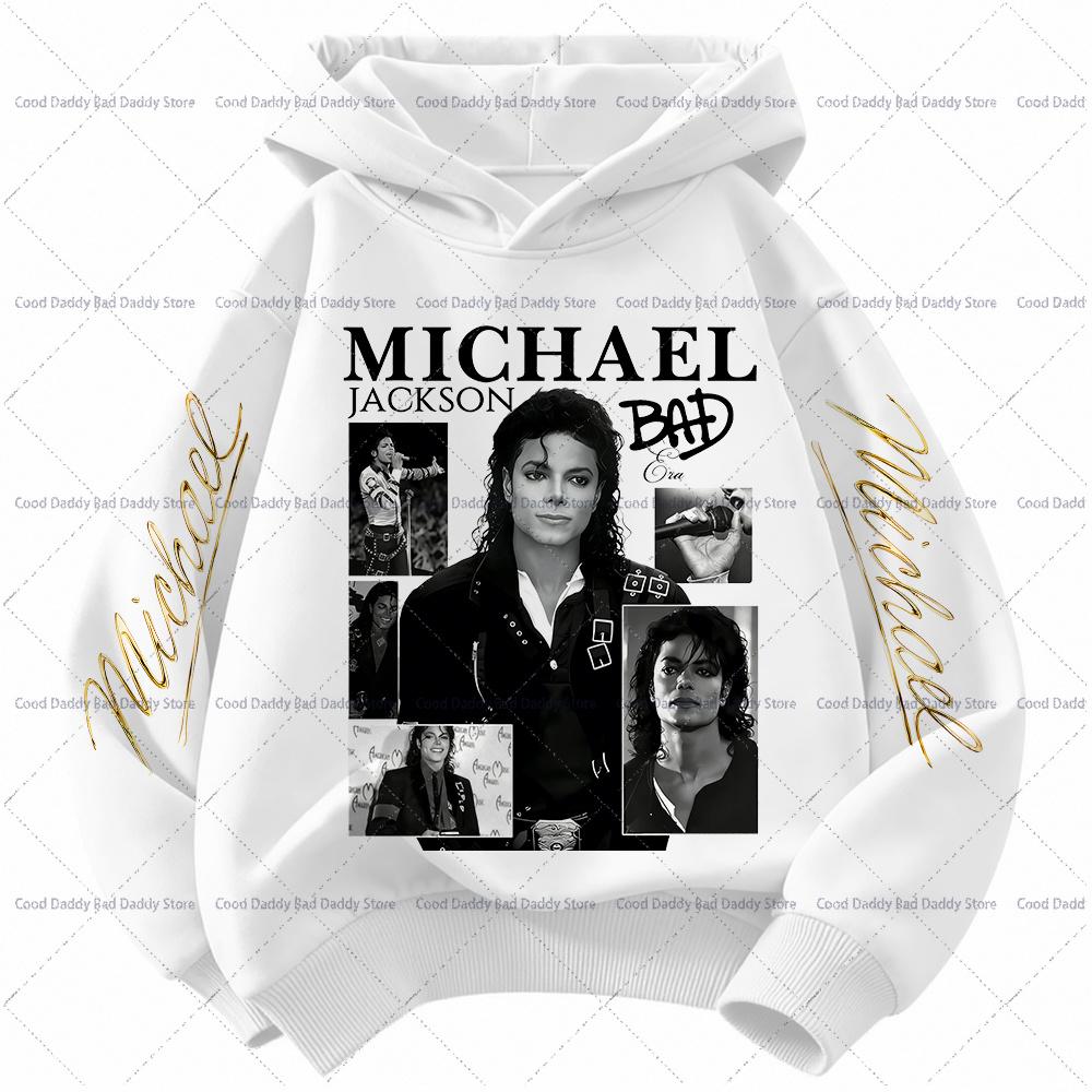 Camisetas de manga larga para niños, ropa de otoño, sudaderas casuales King of Pop MJ, sudadera con capucha de Michael Jackson, regalos de cumpleaños.