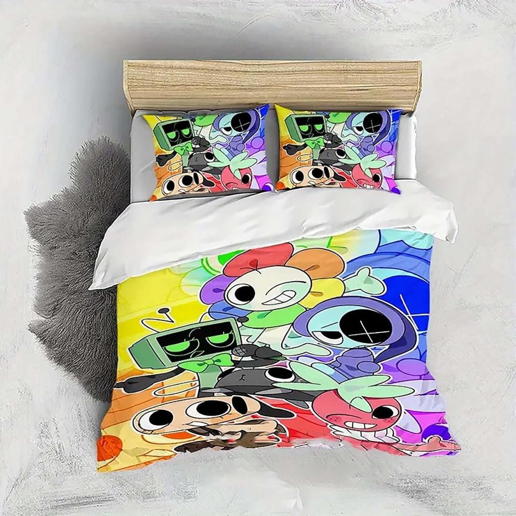 Комплект постельного белья Dandy's World Мультяшная игра 3D-принт Набор пододеяльников с наволочками Мягкое постельное белье Мальчик Девочка Дети Подарок на день рождения