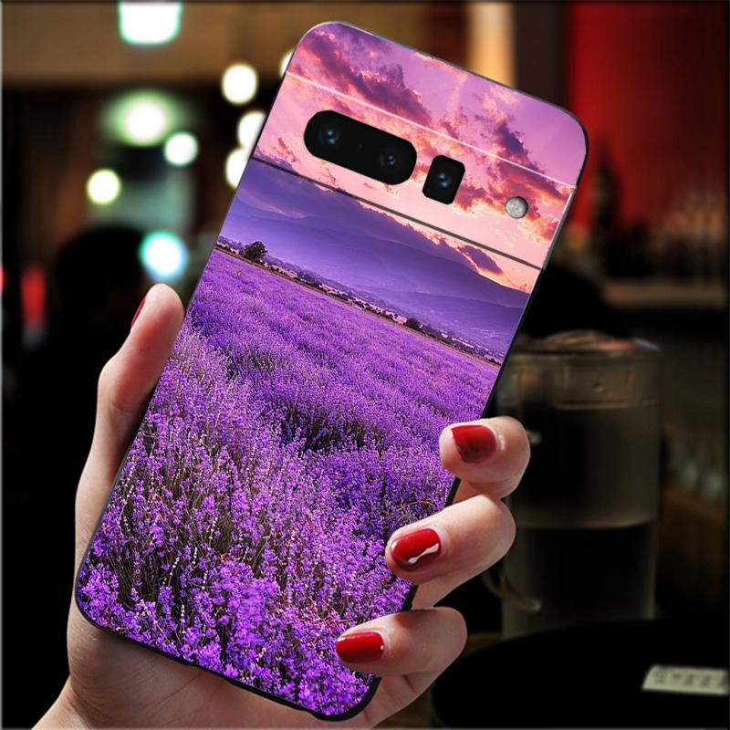 Lavender Purple Flower Phone Case For Google Pixel 8 7 Pro 7A 7 6A 6 Pro Pixel 8A 4A 3A 4 XL Pixel 5 6 4 3 3A XL