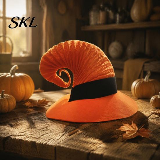 Non-woven Felt Accessory Halloween Witch Hat for Adults, Crooked Wizard Daily Wear Costume, Cosplay Party Props Women