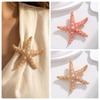 Pearl Starfish Starfish Star Metal Pin Jewelry Gift Chest Flower Pin Retro Starfish Brooch  Women