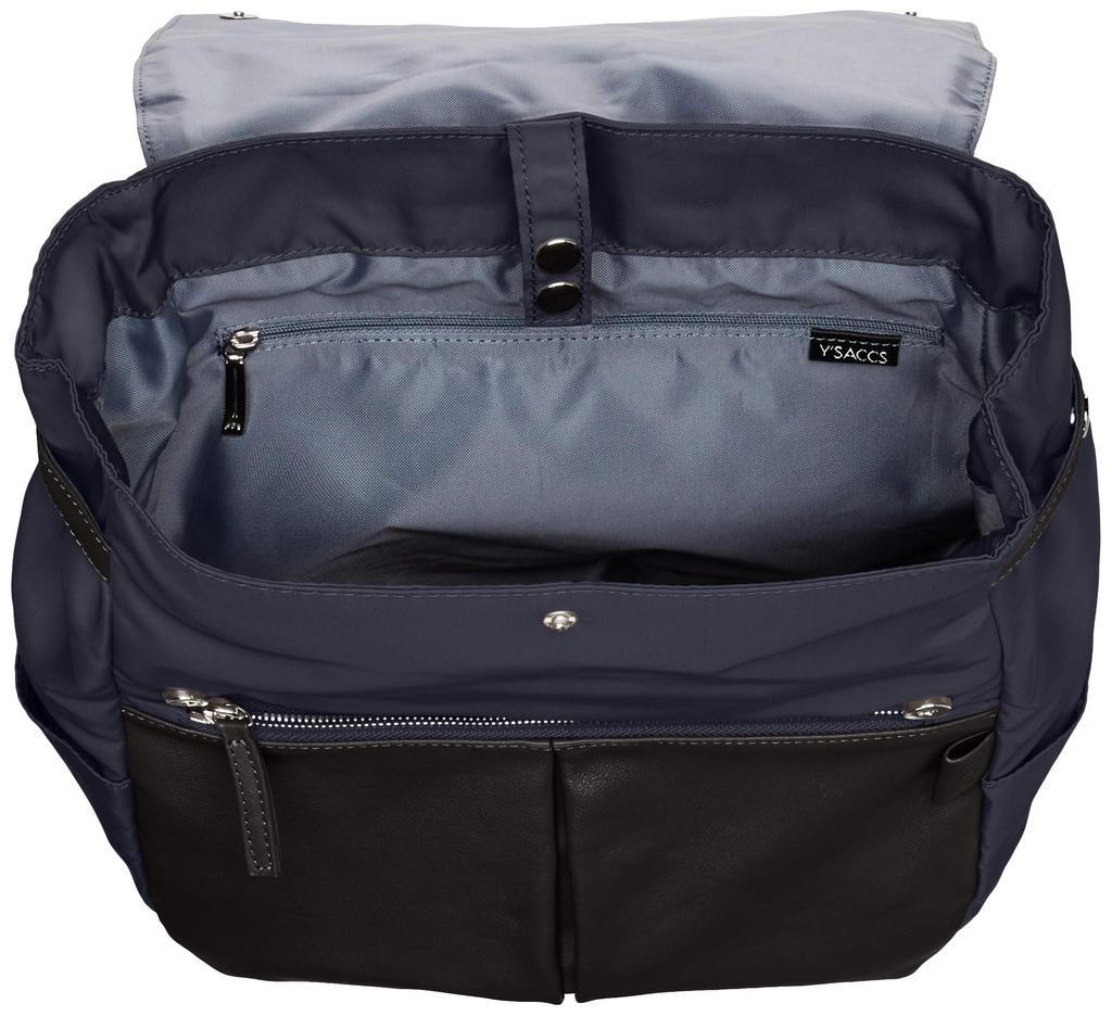 Nylon X Cowhide Combination Series Medium Navy [Isaac] Backpack, Size, 2060448,
