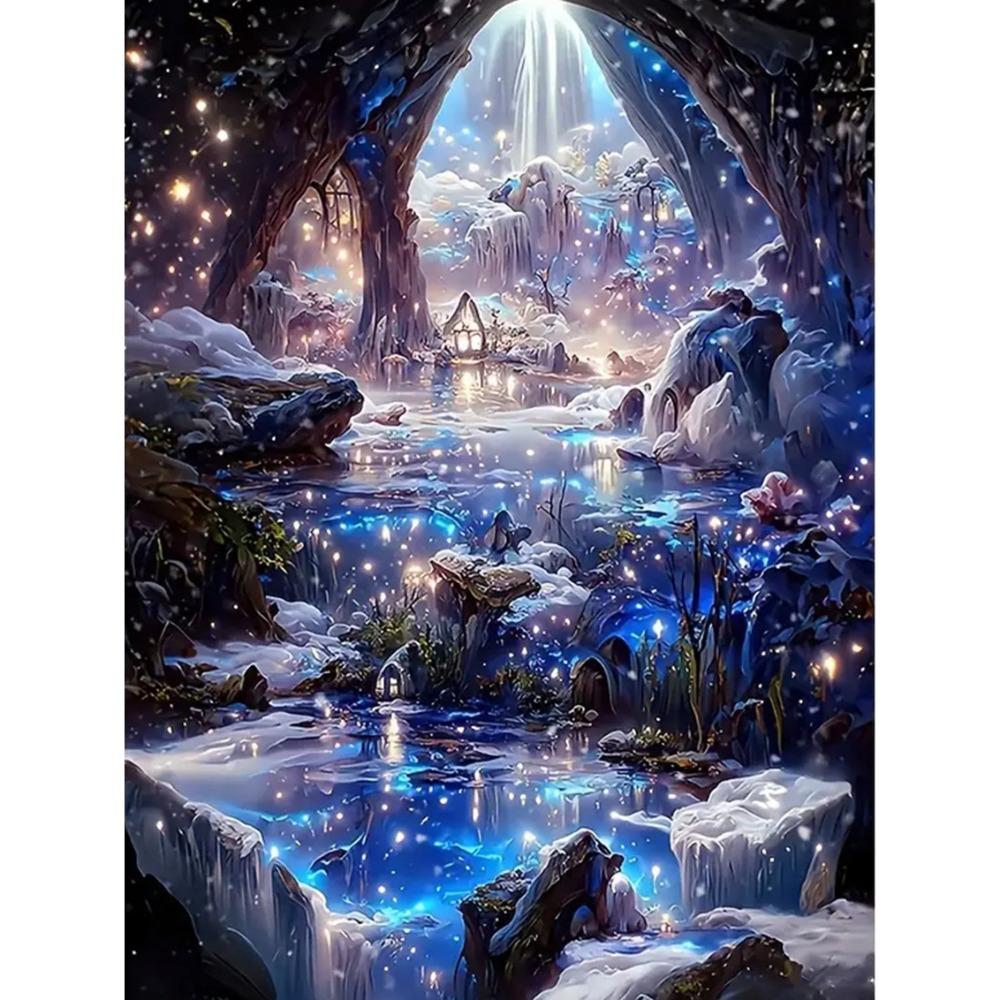 30x40cm Full Round Drill Round Drill Mosaic Fantasy Paintings  Interior Decoration