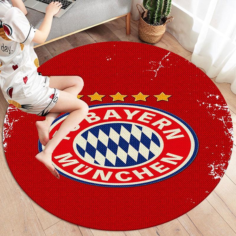 Круглый ковер FC Bayern Munich, Ковер для гостиной, спальни, дивана, игровой комнаты, Декор, Нескользящий коврик для пола