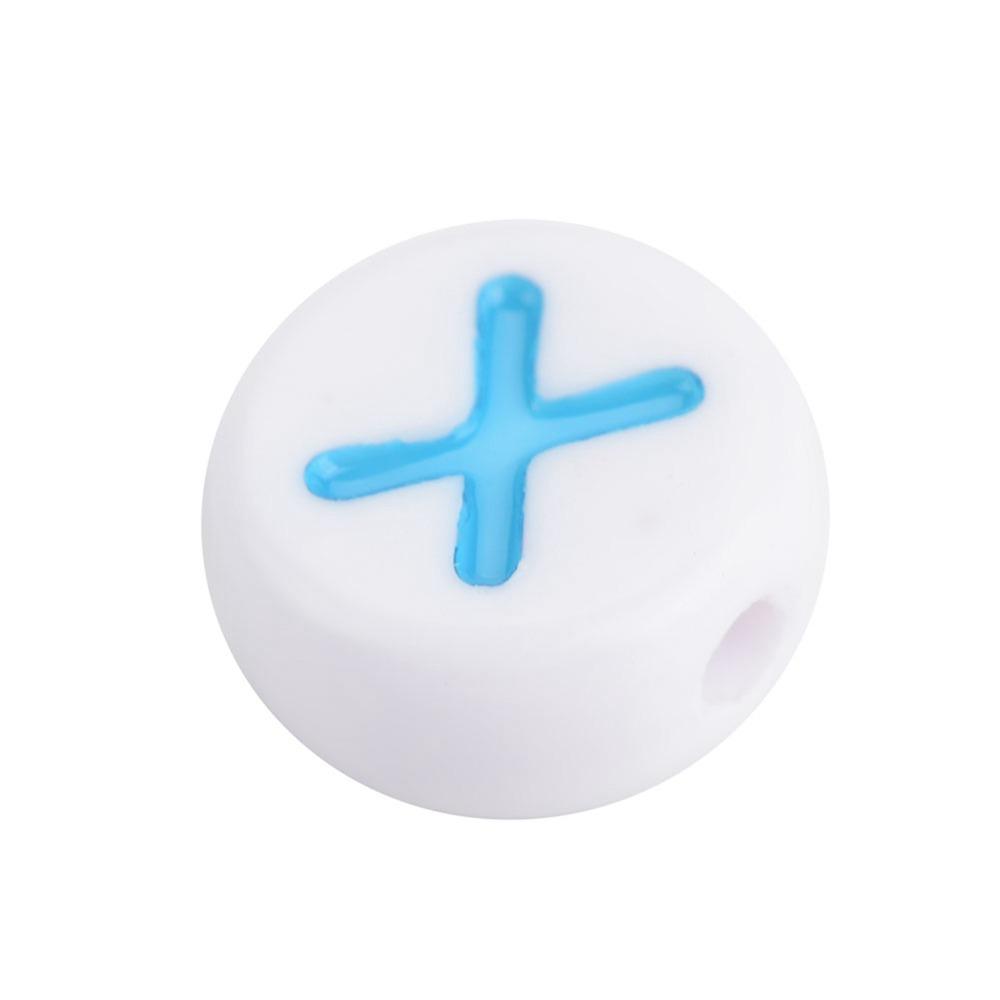 100PCS White Bead Alphabet Beads Colorful Letter Round Letter Beads Vowel Letter Beads DIY Bracelet
